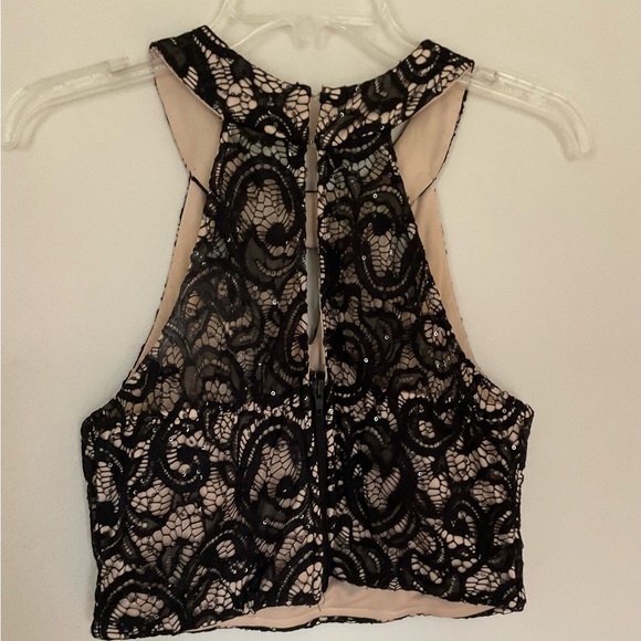 Windsor Speechless 2 Pc Black Sequin Formal Skirt and Halter Top - Picture 4 of 5